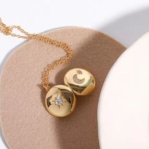 Moon and Sun locket necklace